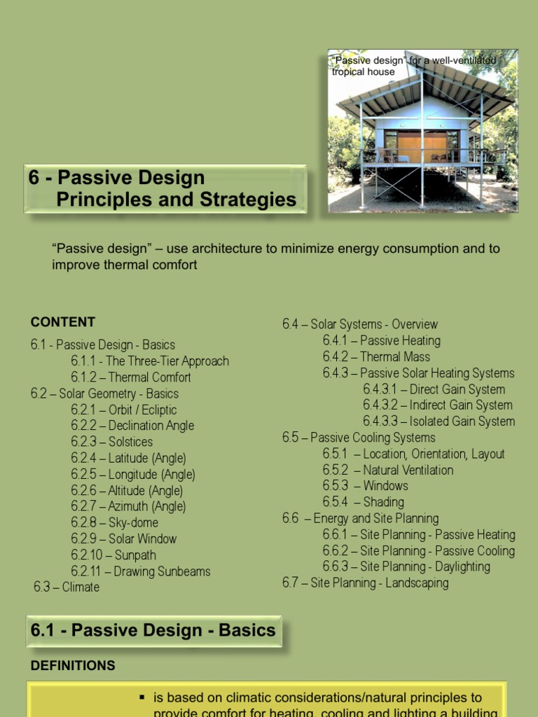 ABT 6 - Passive Design - Principles and Strategies | PDF | Building ...