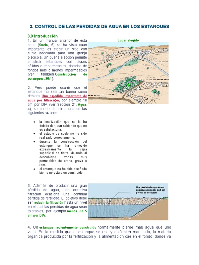 Perdida de Agua Embalses | PDF | Suelo | Agua