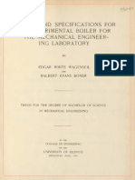 Designs and Specifications For An Experimental Boiler For The Mechanical Engineer Ing Laboratory