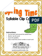 Spring Syllable Counting Cards
