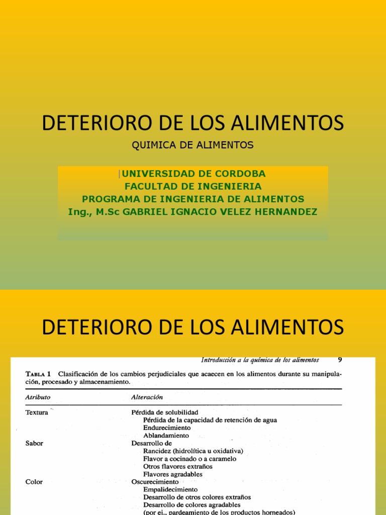 Deterioro de Los Alimentos | PDF | Salud y bienestar | Ciencia y ...