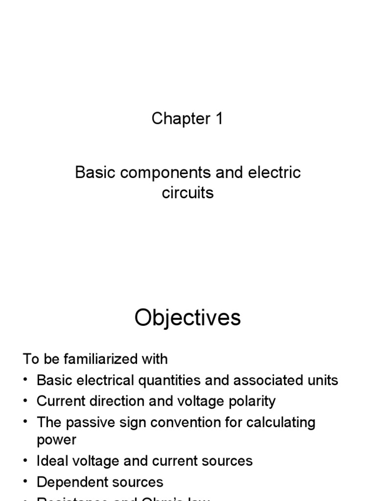 Basic Components and Electric Circuits | PDF | Electrical Network ...