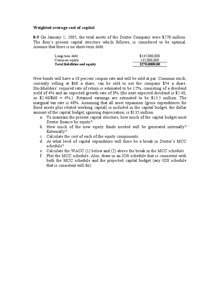 Weighted Average Cost of Capital | PDF