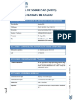 Hoja de Seguridad (MSDS) Estearato de Calcio