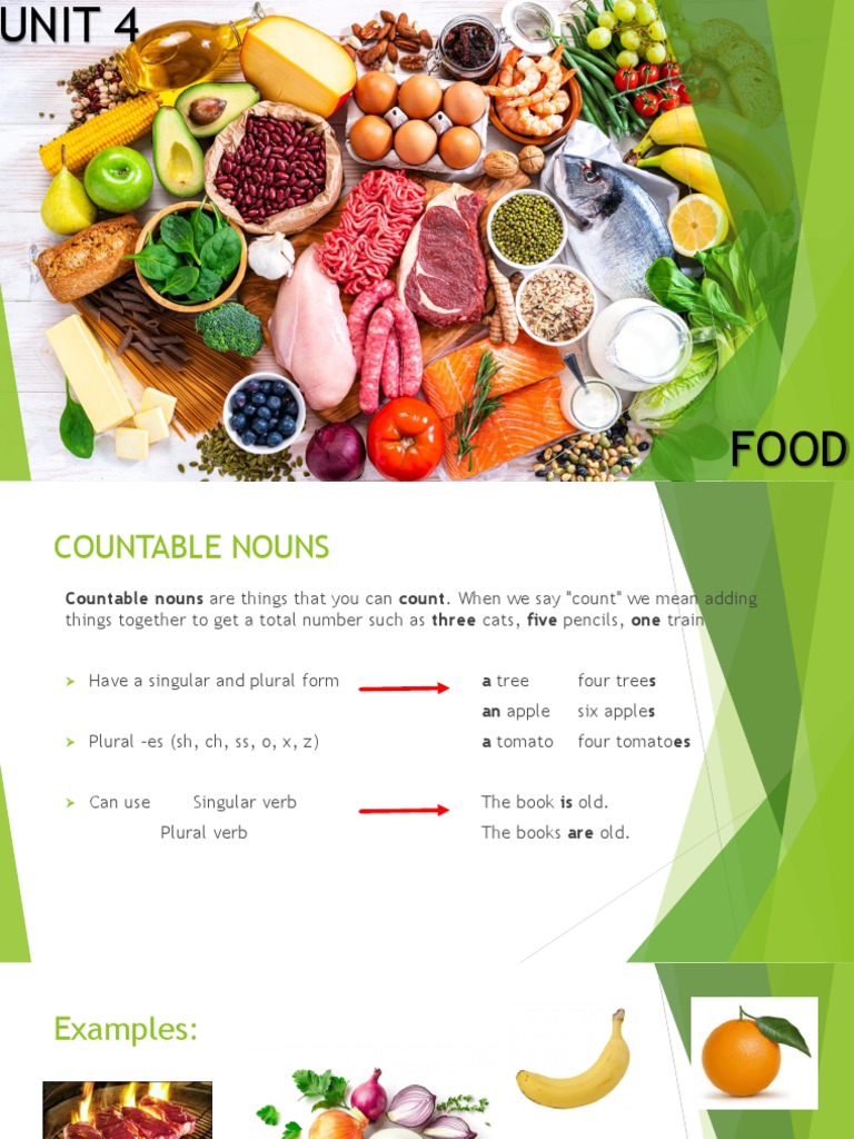 Countable and Uncountable Food Nouns | PDF | Noun | Grammatical Number