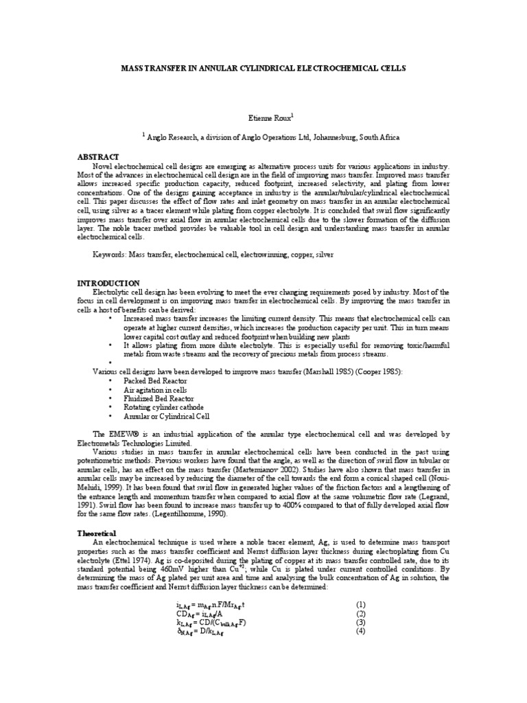 Roux Technology Paper | PDF | Electrochemistry | Fluid Dynamics