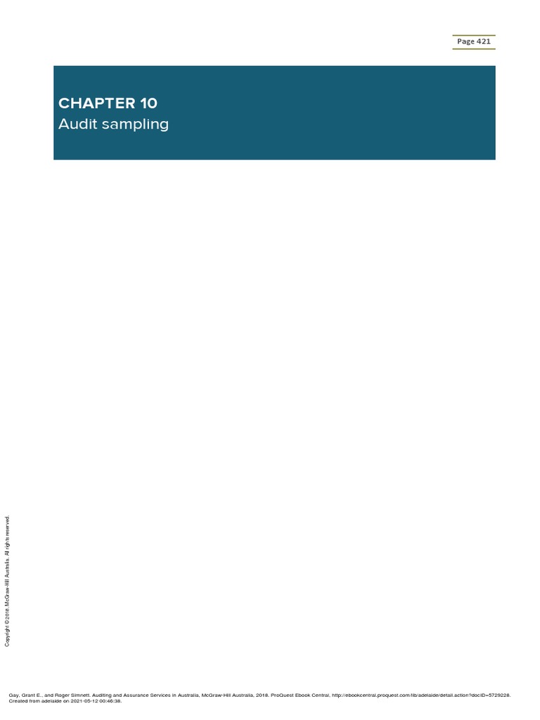 Chap 10 Sampling | PDF | Audit | Sampling (Statistics)