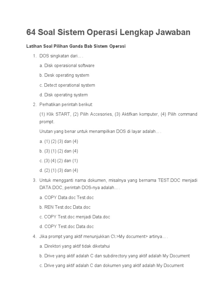 WIWIT SOAL DAN JAWABAN SISTEM OPERASI BERBASIS TEKS DAN GUI PDF visual data 4