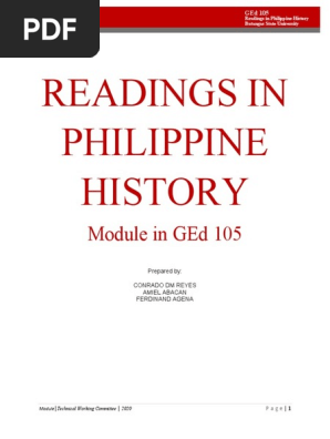 Ged 105 Readings in Philippine History 1