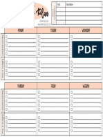 Online Class Weekly Action Plan Template