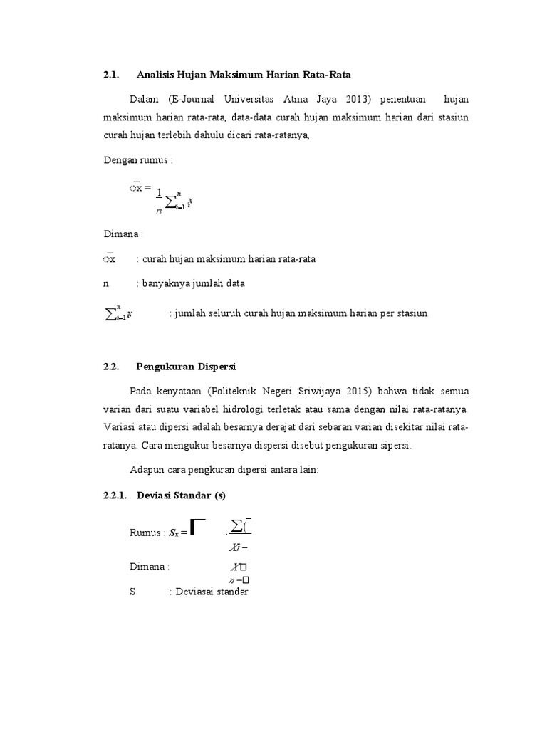Analisis Hujan dan Distribusi Statistika | PDF