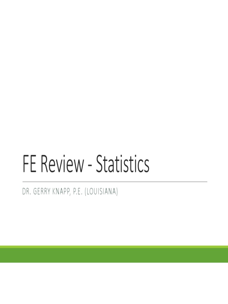 FE Exam Statistics Overview | PDF | Probability Distribution ...