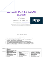Review For Fe Exam: Fluids: 3/22/2011 Hyunse Yoon, PH.D