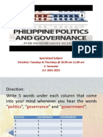 Lesson 1 - Politics & Phil Pol