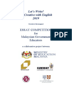 Let's Write! Be Creative With English 2019: Essay Competition For Malaysian Government Educators