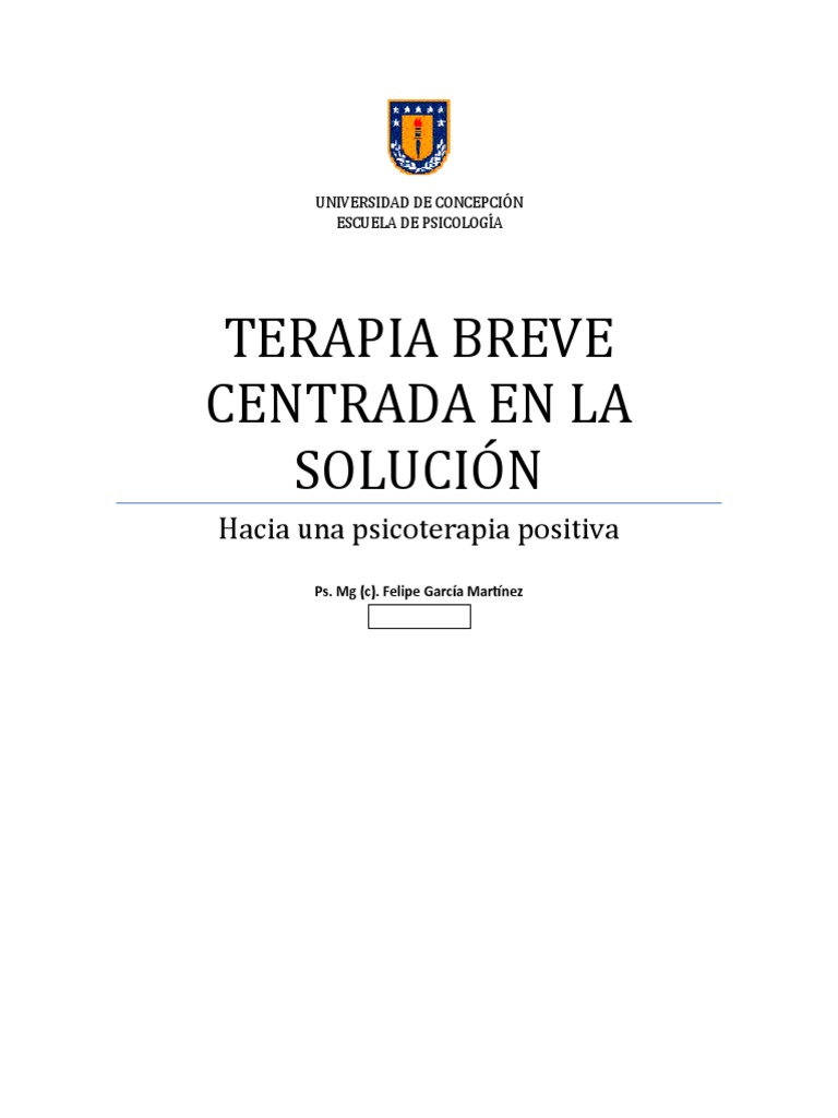 Terapia Breve Centrada en La Solución PDF