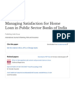 Managing Satisfaction For Home Loan in Public Sector Banks of India