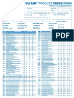 Consultant Product Order Form August 2021