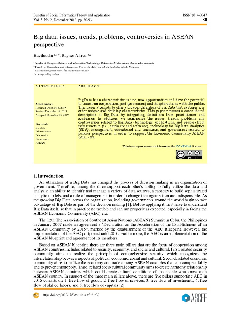 Big Data Issues in ASEAN Context | PDF | Big Data | Analytics