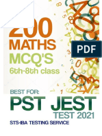 200 Maths Mcq's for Pst-jest Test 2021