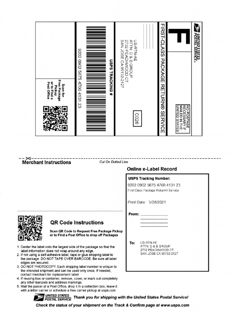 USPS Label PDF