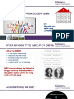 Myer Briggs Type Indicator (Mbti) : BY: Miguel Costa Mba-Cpm (A70059020011)