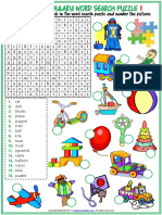Toys Vocabulary Esl Word Search Puzzle Worksheets for Kids