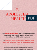 BHW TRAINING Adolescent Health