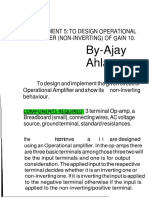 By-Ajay Ahlawat: Experiment 5: To Design Operational Amplifier (Non-Inverting) of Gain 10