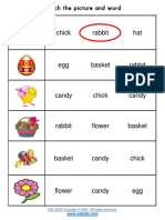 Easter Vocabulary Matching Word Pic Activity