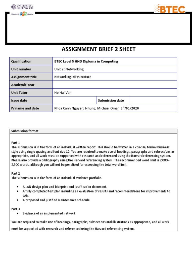 Networking Infrastructure Assignment Brief | PDF | Computer Network ...