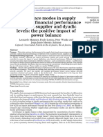 Governance Modes in Supply Chains and Financial Performance at Buyer, Supplier and Dyadic Levels: The Positive Impact of Power Balance