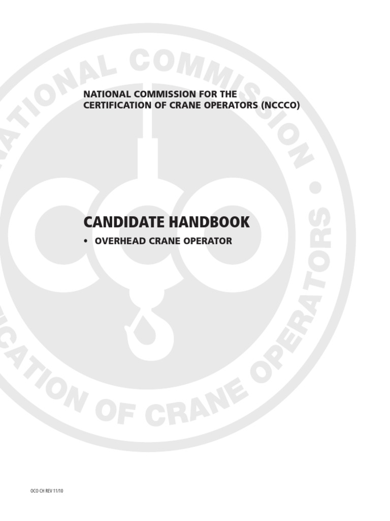 Overhead Crane Operator Handbook PDF Test (Assessment) Safety