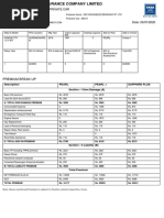 Premium Break Up: Quotation Worksheet For Private Car