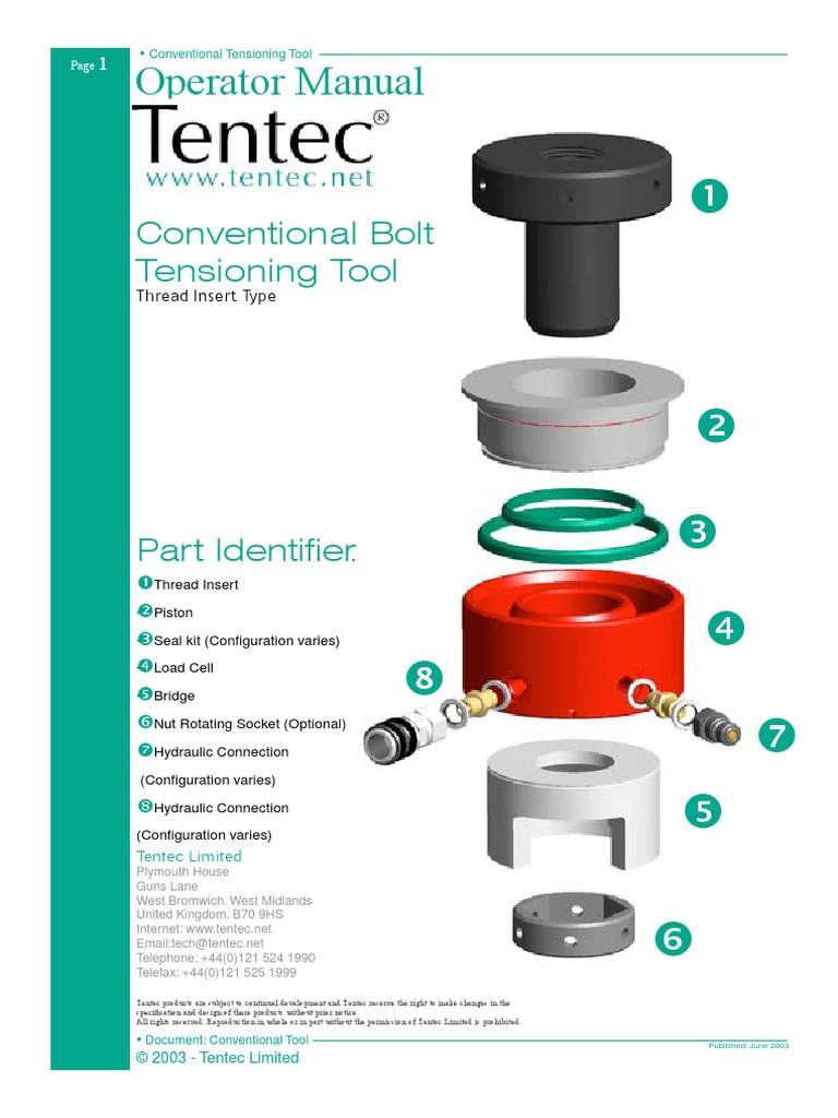 TENTEC Operator Manual PDF Nut (Hardware) Screw