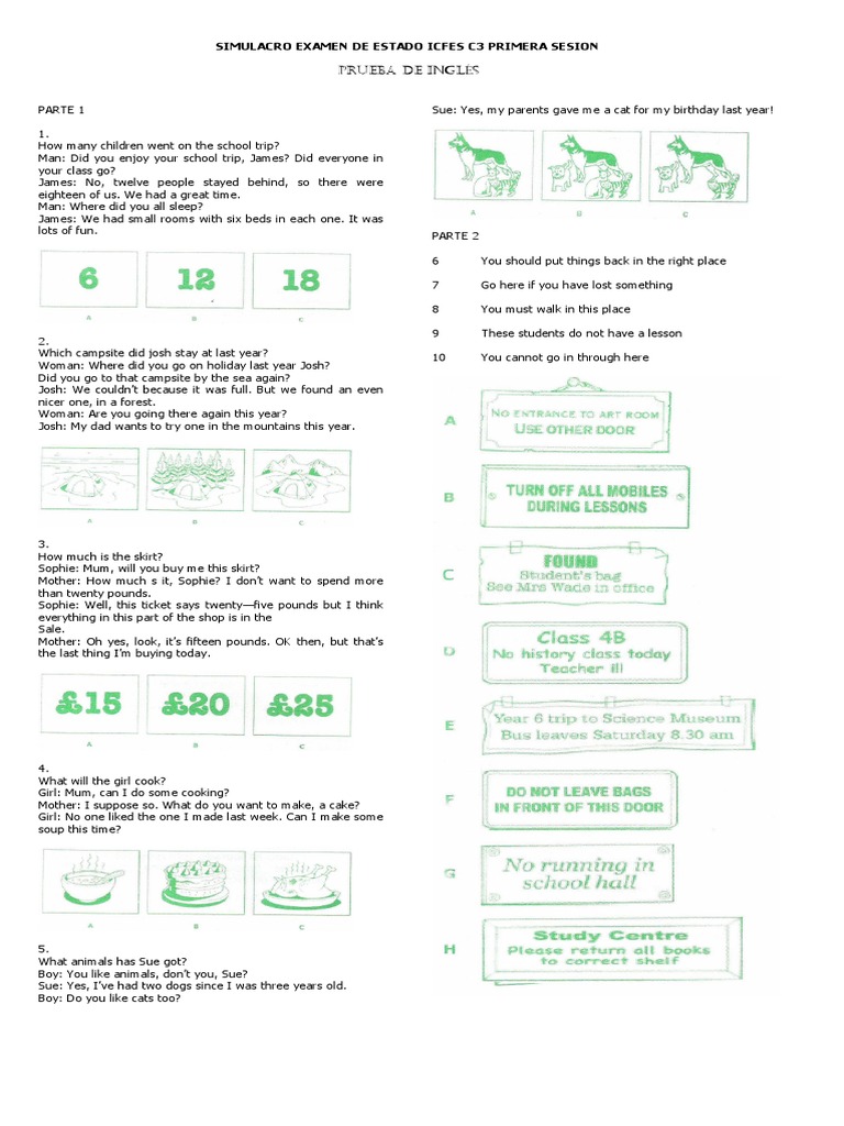 ICFES C3 English Exam Simulation | PDF | Physical Exercise