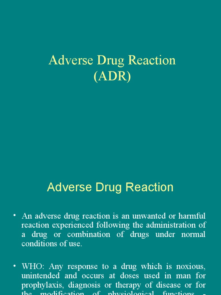 Understanding Adverse Drug Reactions | PDF | Pharmacovigilance | Allergy