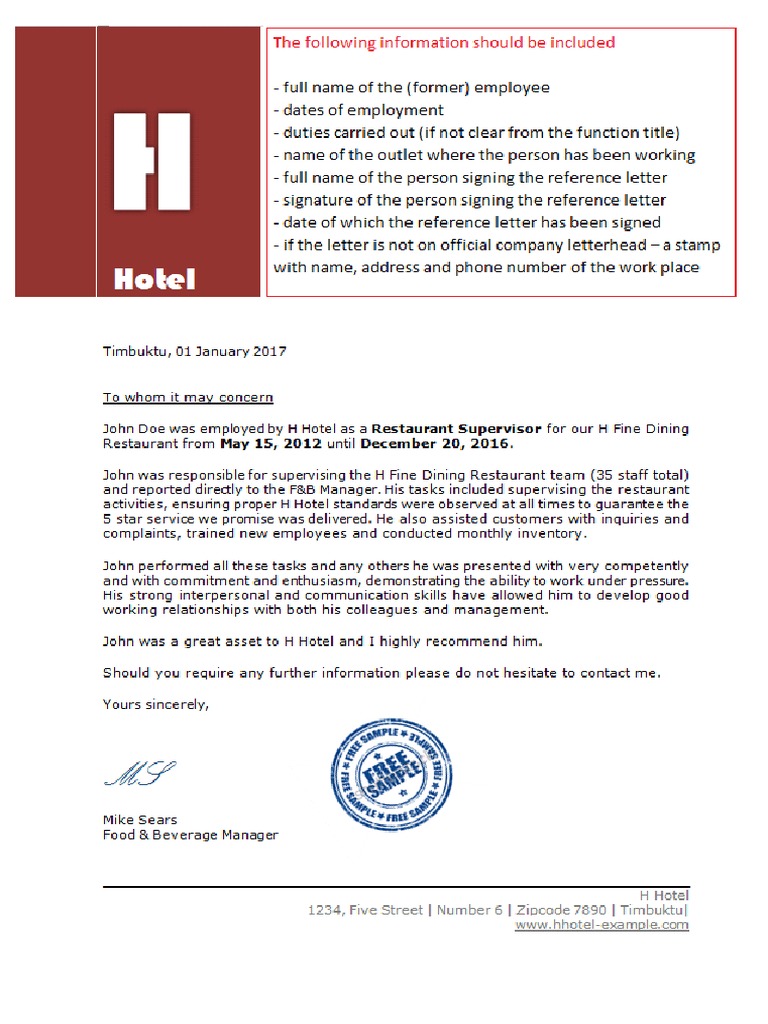 Example Reference Letter | PDF