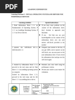 Learning Experiences Learning Outcome 2 - Install Operating System and Drivers For Peripherals/Devices