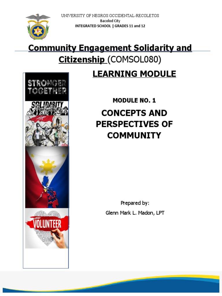 Community Engagement Solidarity and Citizenship Learning Module PDF