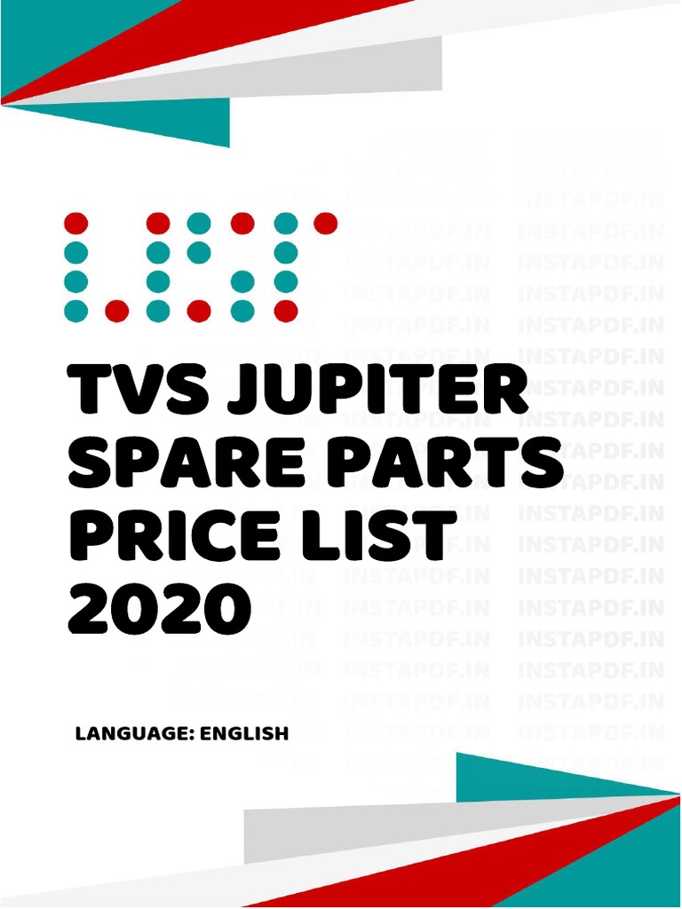 Tvs Jupiter Spare Parts Price List 2020 Language English PDF