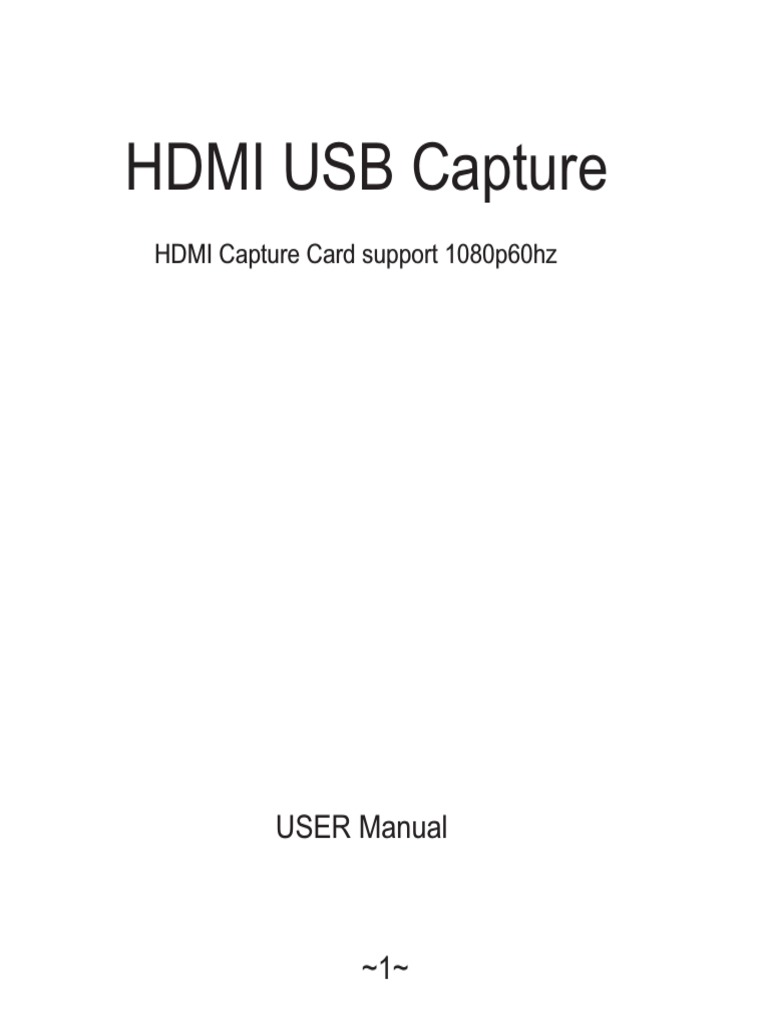 HDMI USB Capture | PDF | Hdmi | Usb
