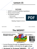 Outline: - MOSFET Structure & Operation (Qualitative) - Review of Electrostatics - The (N) MOS Capacitor