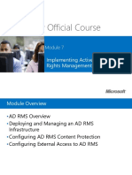 Microsoft Official Course: Implementing Active Directory Rights Management Services