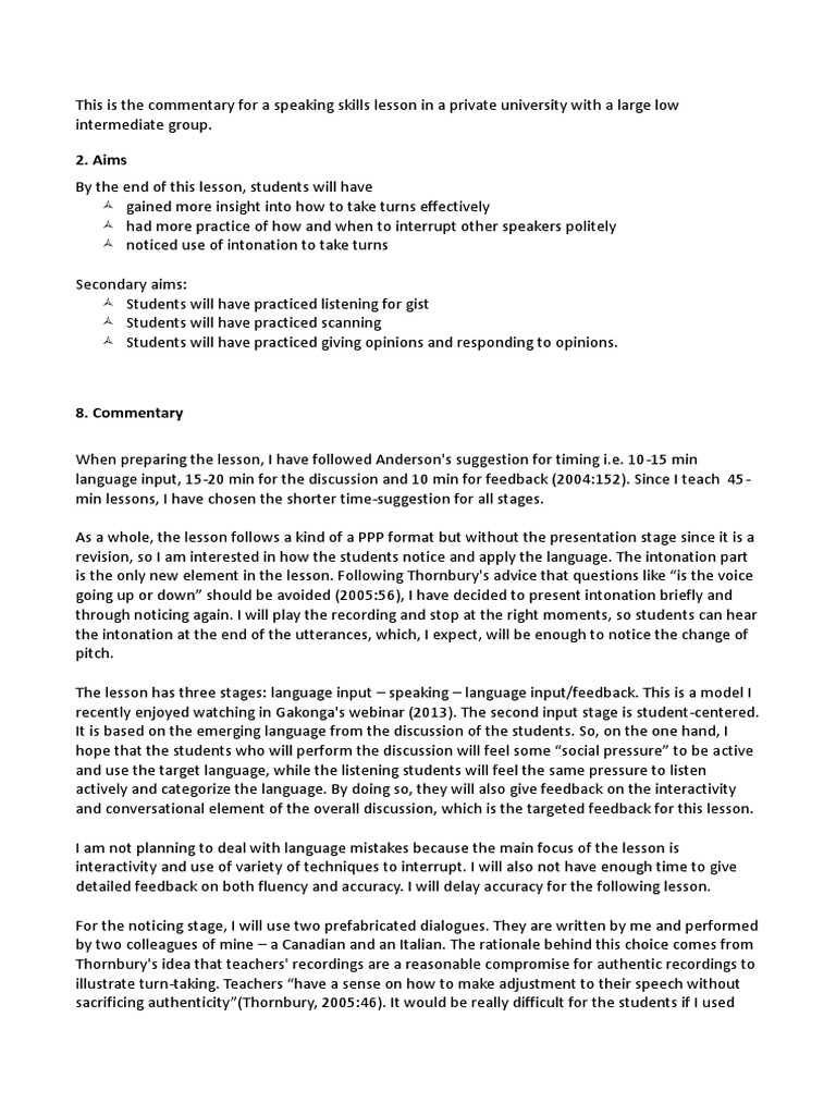 Example Commentary | PDF | Human Communication | Communication