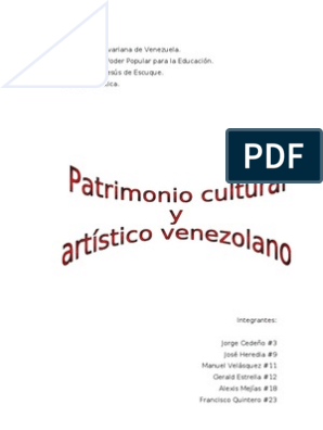 Patrimonio Cultural Y Artistico De Venezuela Museo Bienes