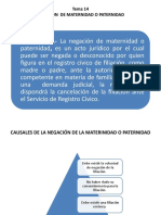 Tema 14 NEGACIÓN DE MATERNIDAD O PATERNIDAD