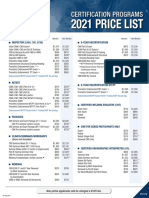 2021 Price List: Certification Programs