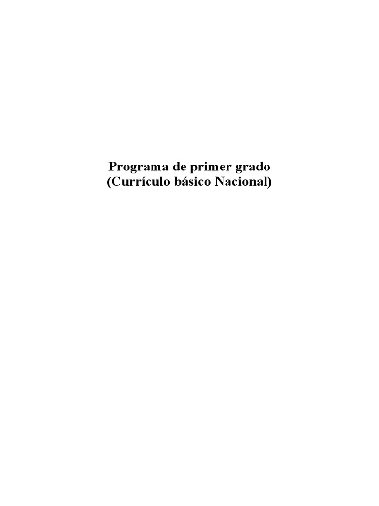 Programa de Lengua y Literatura 1er Grado | PDF | Aprendizaje ...