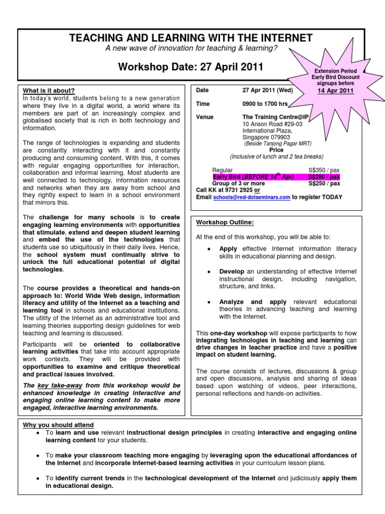 Teaching & Learning With The Internet (27 Apr 11) | PDF | Learning ...